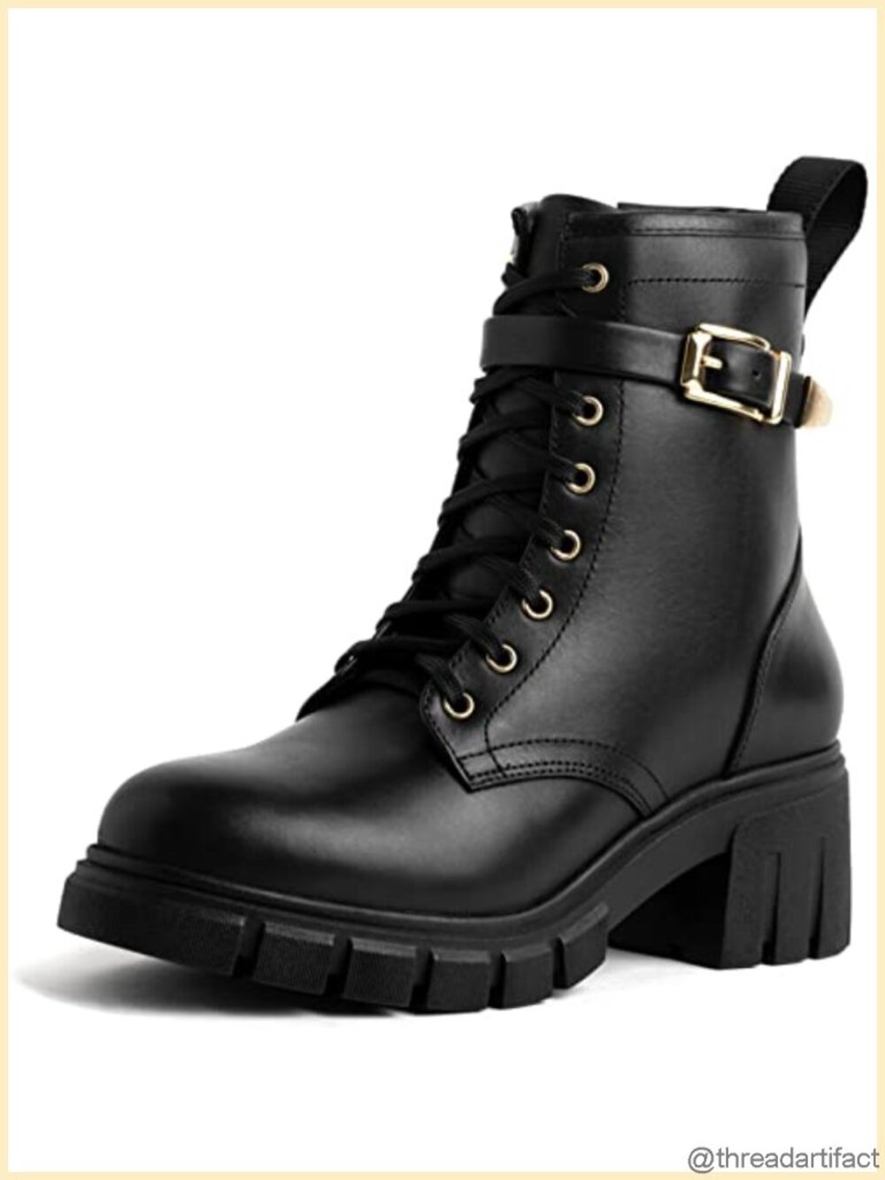 Thursday Boot Co Coda Lace Up Ankle Booties Full Grain Leather Block Heel